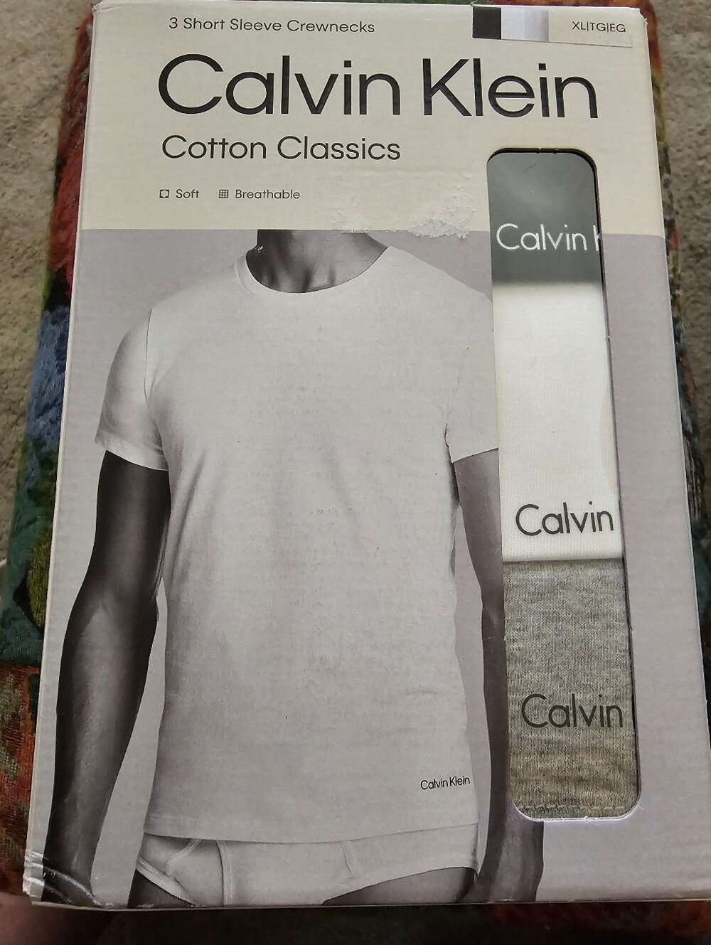 Calvin Klein Short Sleeve Crewneck T-Shirt 3-Pack - White & Gray Black